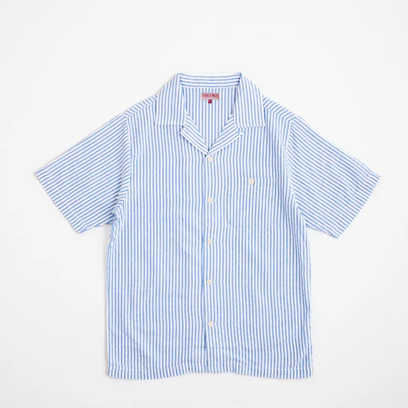 QUINCY SEERSUCKER CAMP SHIRT - NAVY STRIPE sold by Dubbleware