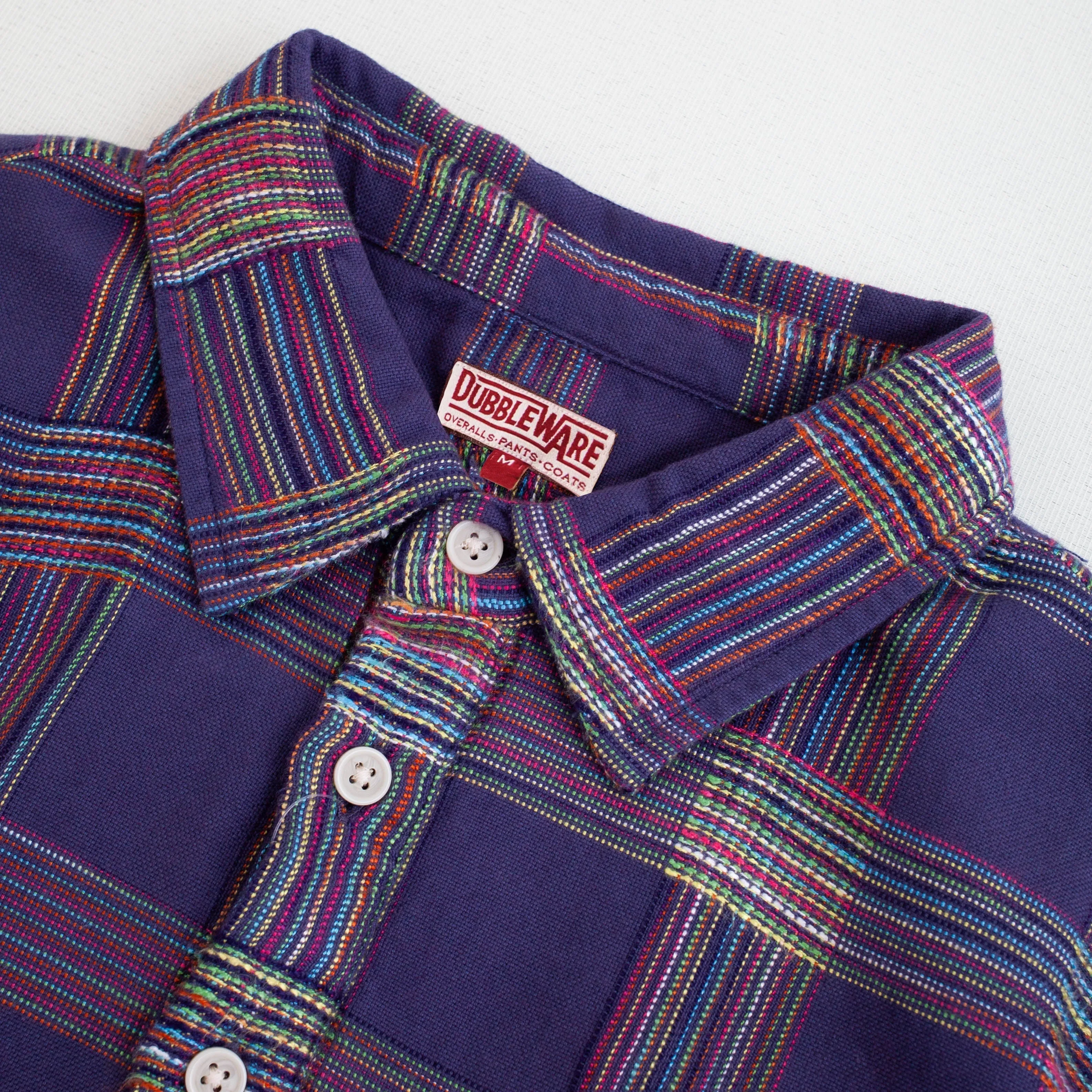 DOBBY CHECK PULLOVER SHIRT - NAVY MIX sold by Dubbleware product image thumbnail 2