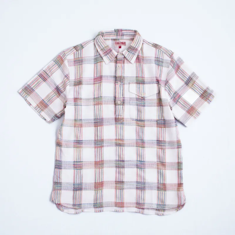 DOBBY CHECK PULLOVER SHIRT - WHITE MIX sold by Dubbleware