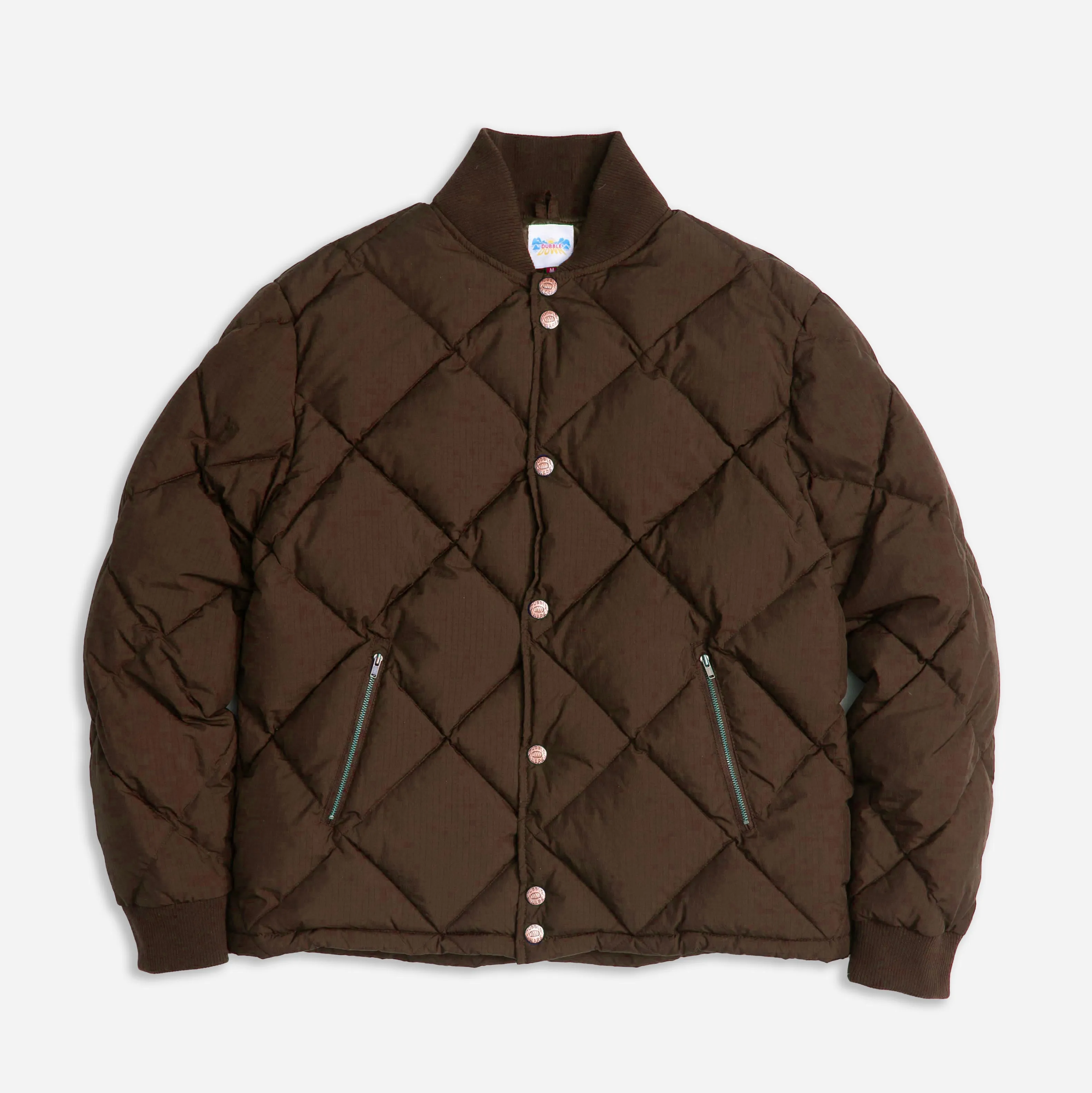 DUBBLE DOWN DIAMOND QUILTED JACKET - CHOCOLATE sold by Dubbleware