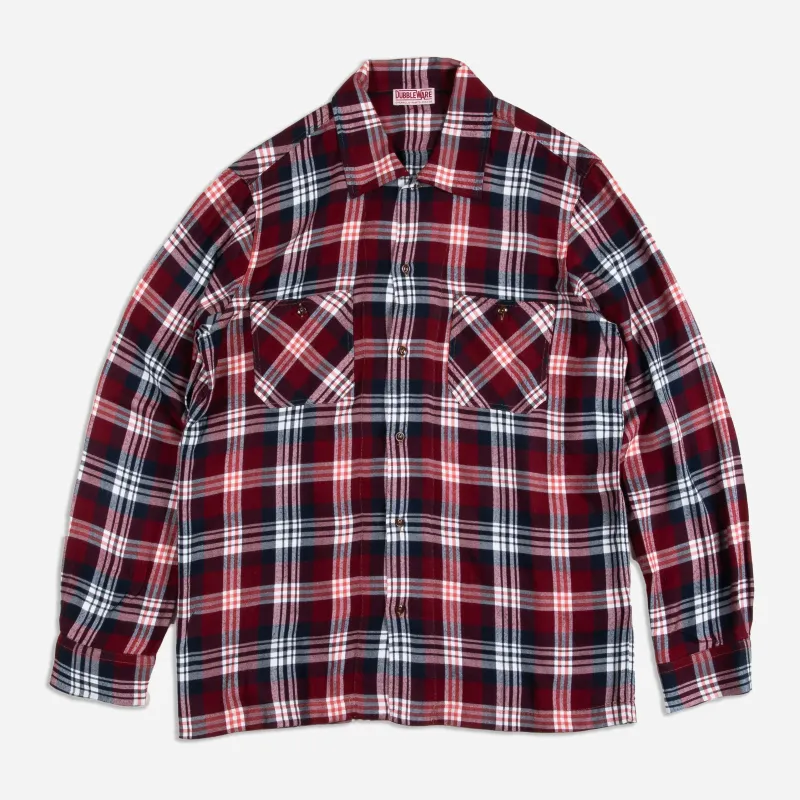 PLAID WINTER OVERSHIRT - MAROON OMBRE sold by Dubbleware