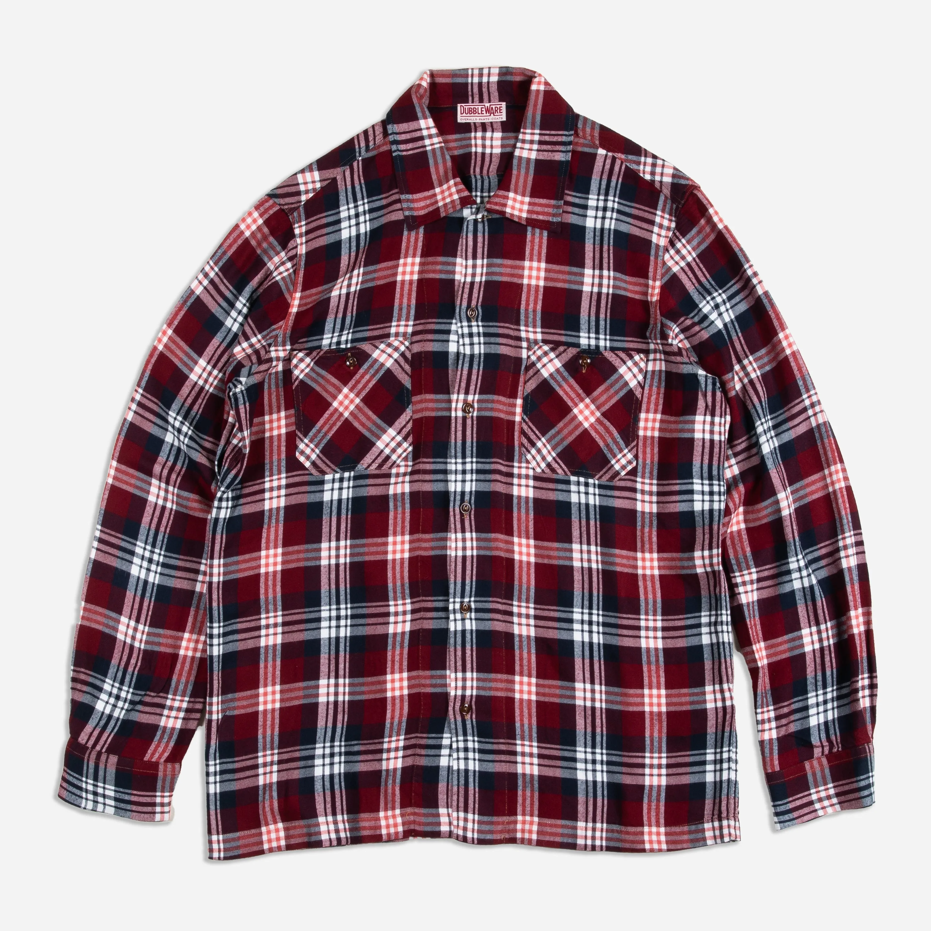PLAID WINTER OVERSHIRT - MAROON OMBRE sold by Dubbleware