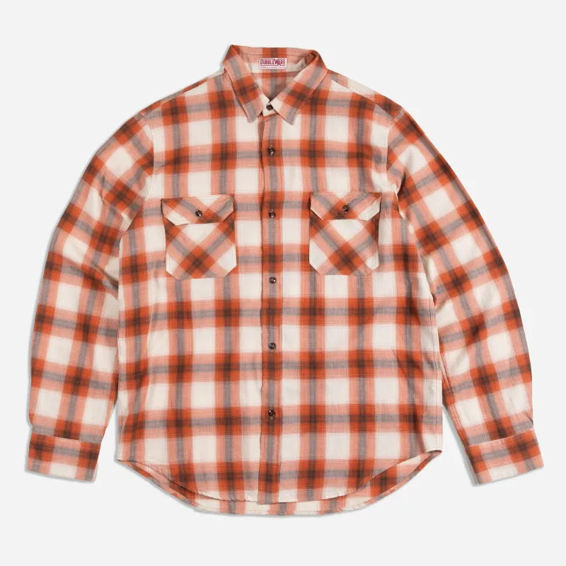 PLAID WORKERS SHIRT - TAN/RUST sold by Dubbleware