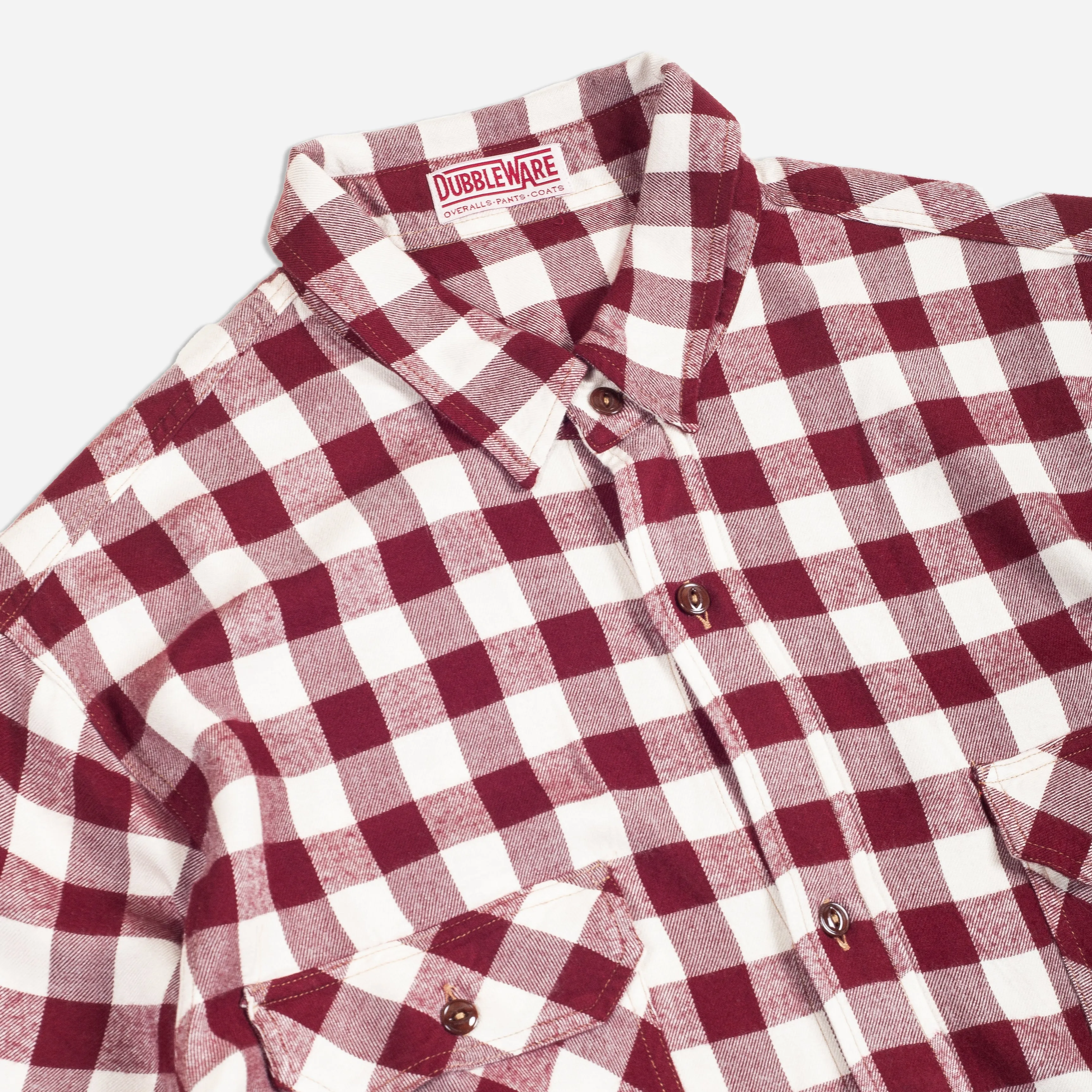 BUFFALO CHECK WORK SHIRT - BORDEAUX sold by Dubbleware product image thumbnail 3