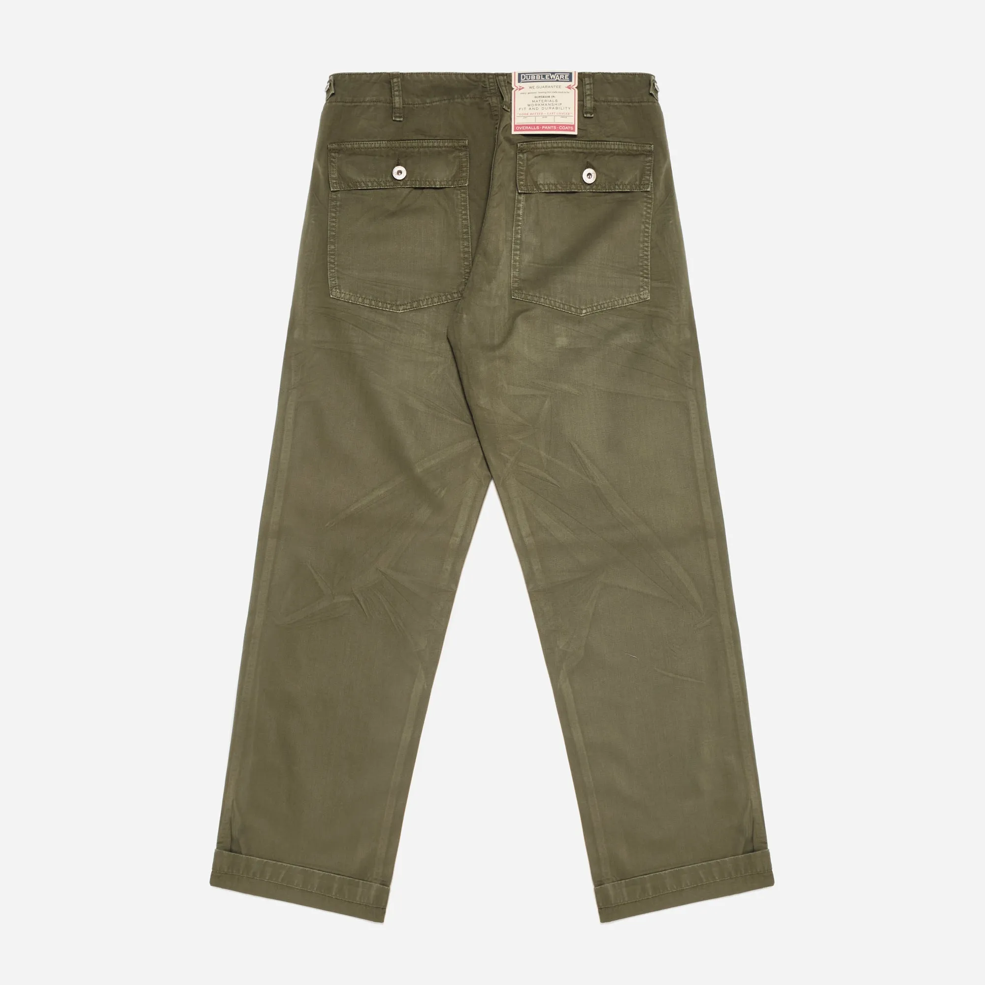 RELAXED FATIGUE PANT MADE IN ITALY - WASHED OLIVE sold by Dubbleware product image thumbnail 4