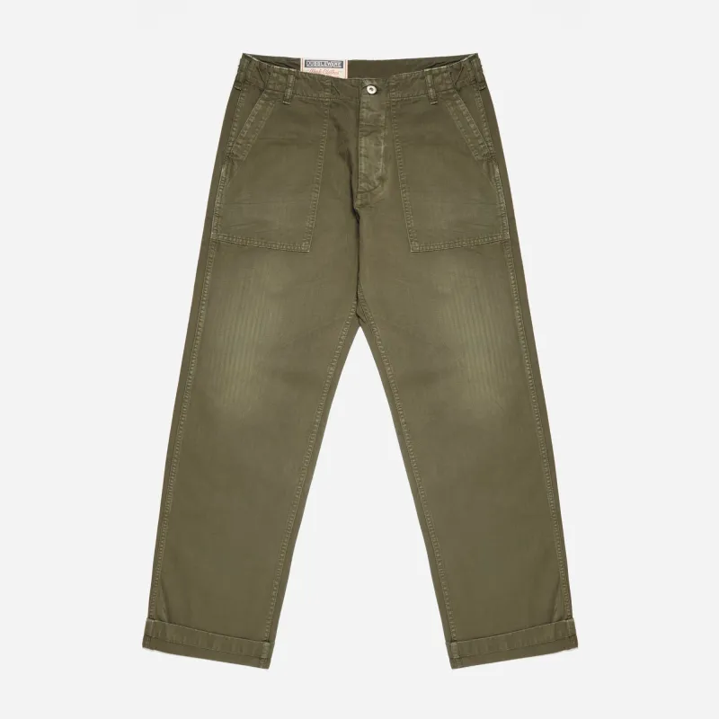 RELAXED FATIGUE PANT MADE IN ITALY - WASHED OLIVE sold by Dubbleware
