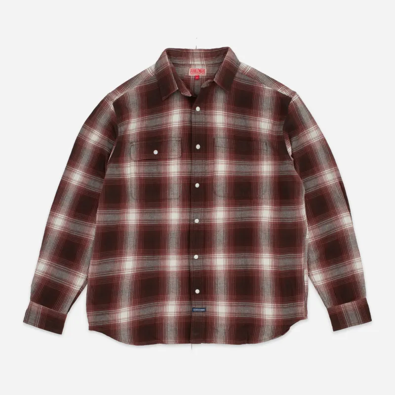 HERITAGE CHECK WORKSHIRT - BROWN/MAROON PLAID made by Dubbleware