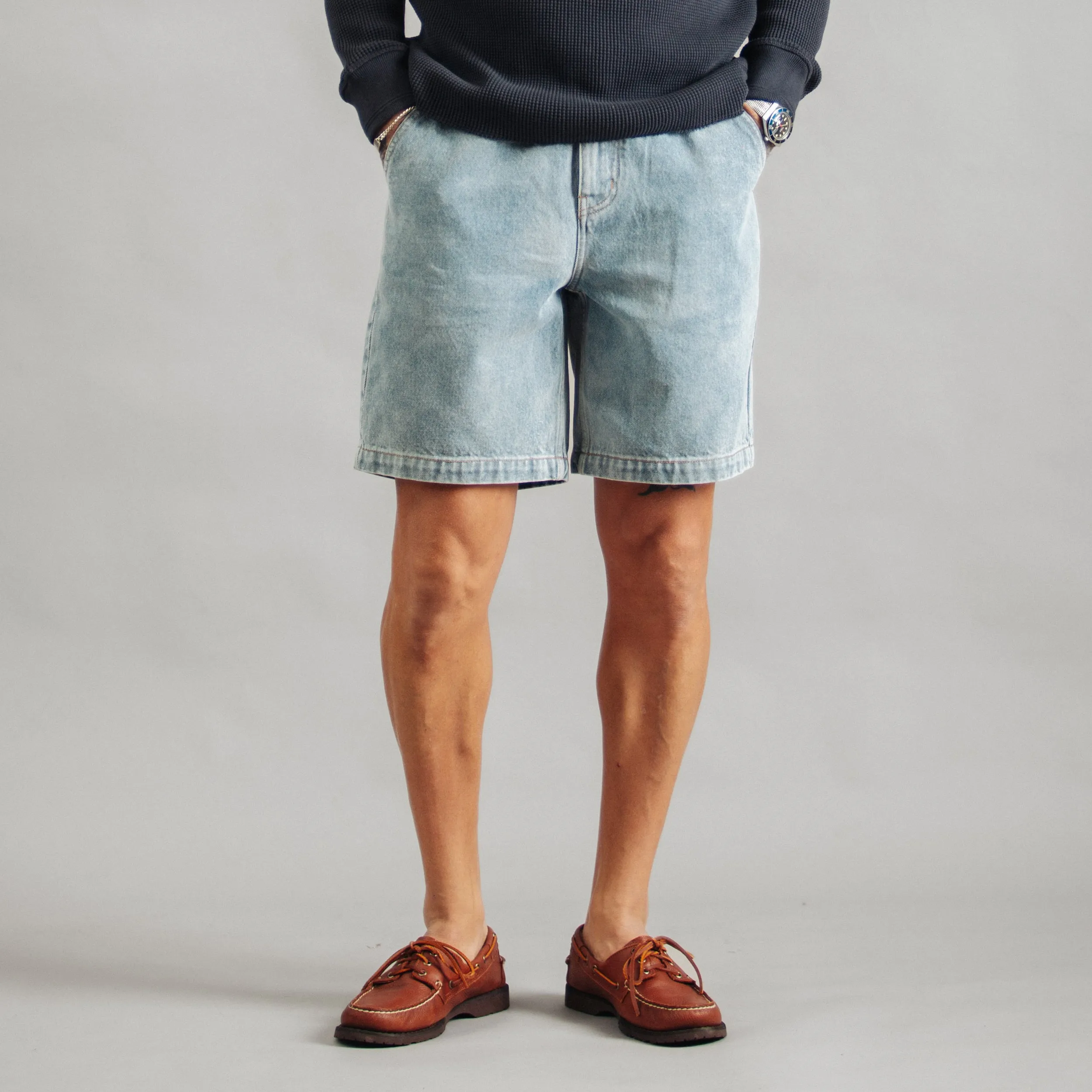 PATCH POCKET DENIM SHORT - BLEACHED BLUE sold by Dubbleware product image thumbnail 2