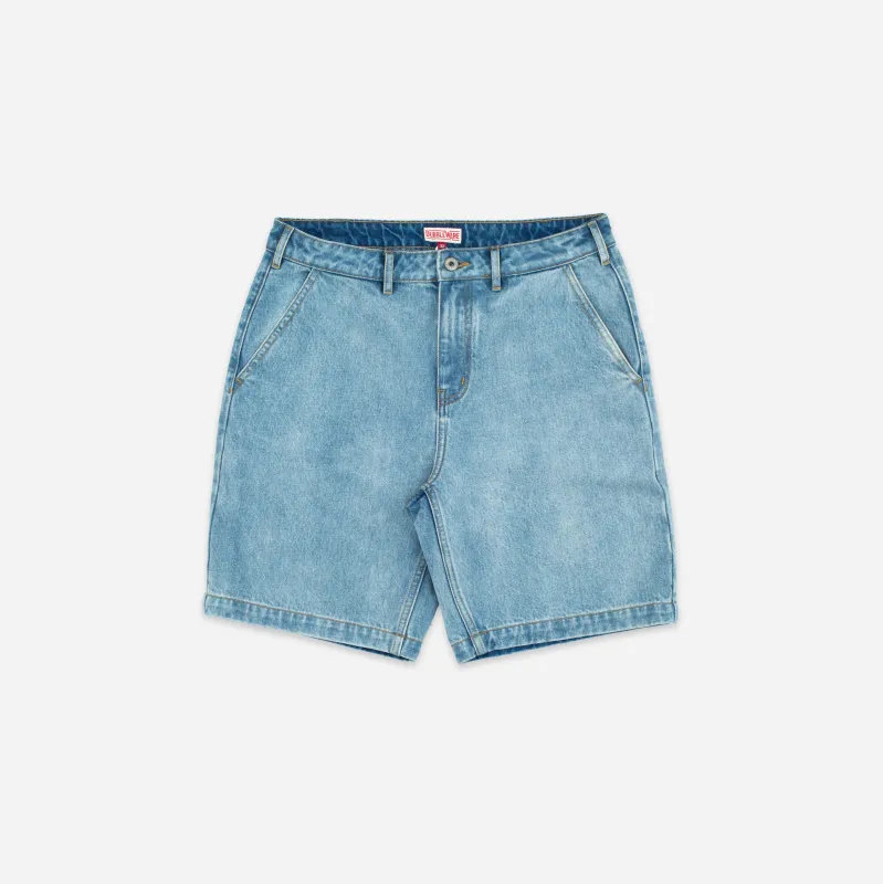 PATCH POCKET DENIM SHORT - BLEACHED BLUE sold by Dubbleware