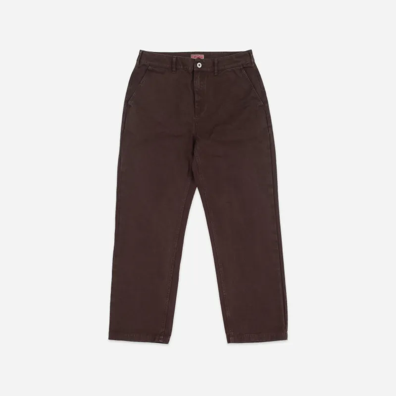 PATCH POCKET CANVAS PANT - CHOCOLATE PLUM sold by Dubbleware