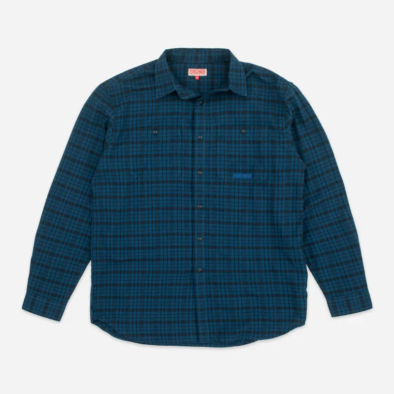 POP CHECK PLAID SHIRT - DARK BLUE/BLACK sold by Dubbleware