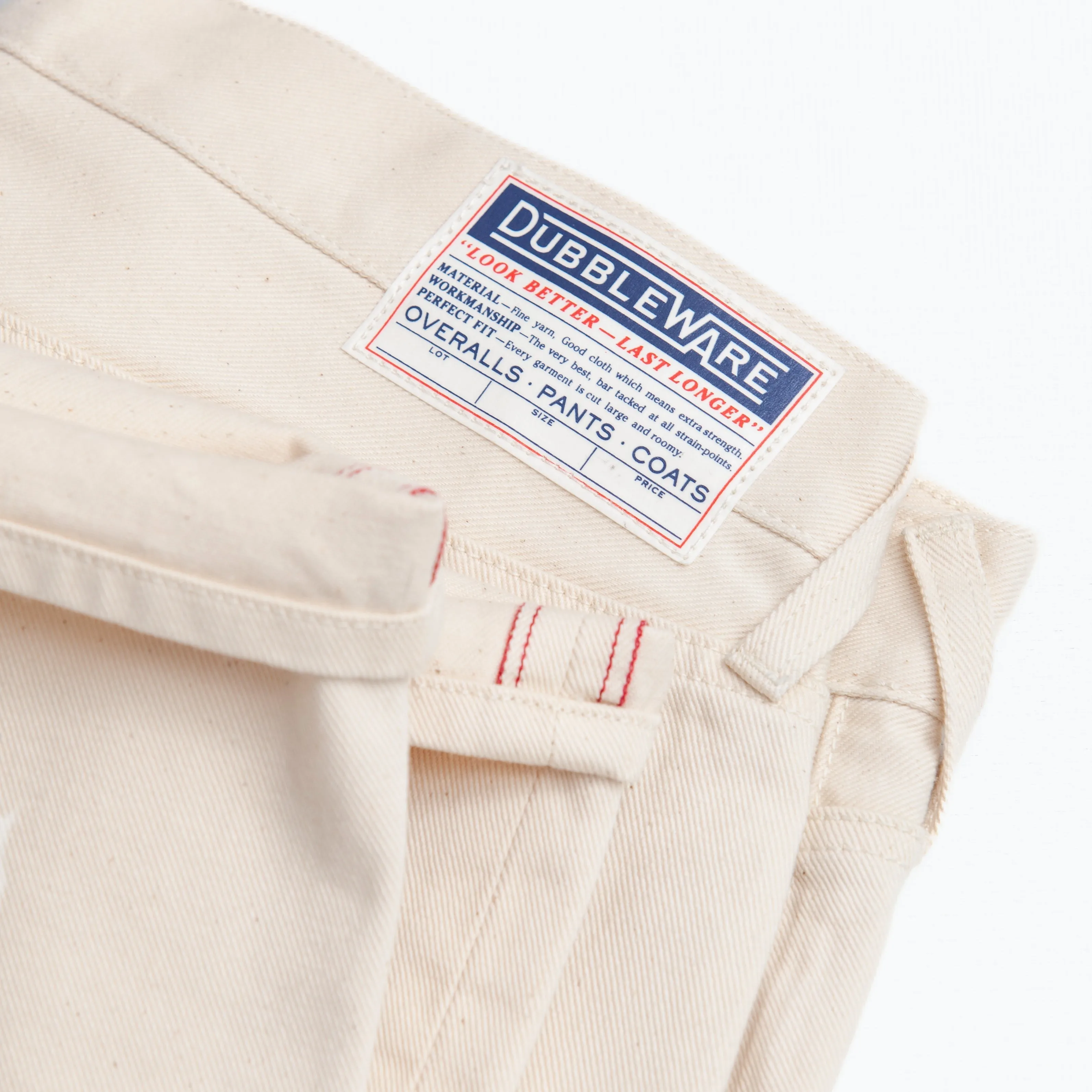 SELVEDGE STRAIGHT LEG DENIM JEAN - ECRU sold by Dubbleware product image thumbnail 3