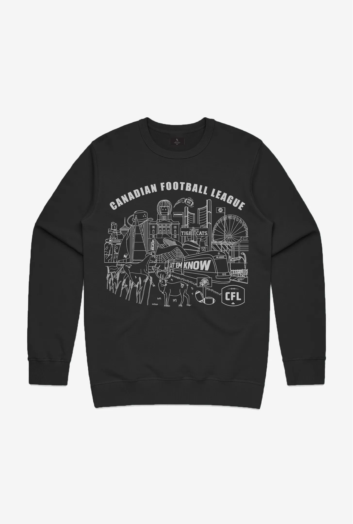 CFL Let 'em Know Crewneck - Black sold by Peace-Collective