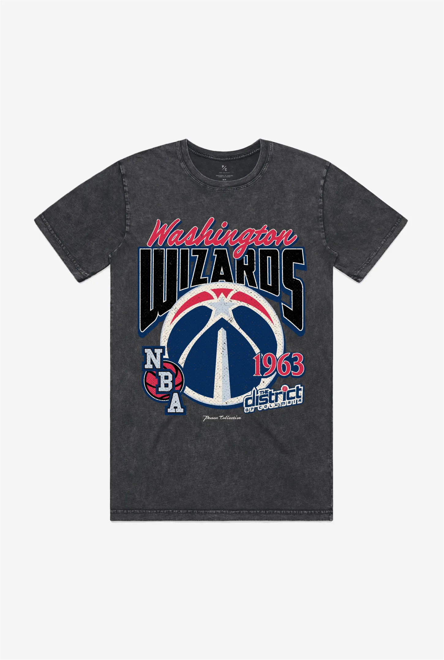 Washington Wizards Stonewash T-Shirt - Black sold by Peace-Collective
