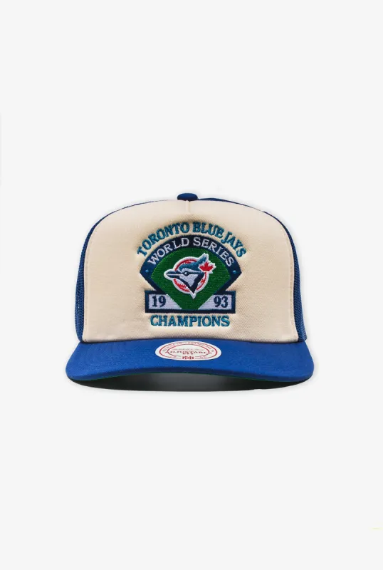 Toronto Blue Jays World Series '93 Bases Loaded Trucker Hat - Blue sold by Peace-Collective