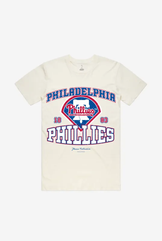 Philadelphia Phillies Vintage Washed T-Shirt - Ivory sold by Peace-Collective