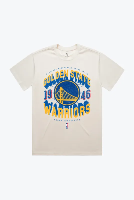 Golden State Warriors Court Premium T-Shirt - Ivory sold by Peace-Collective