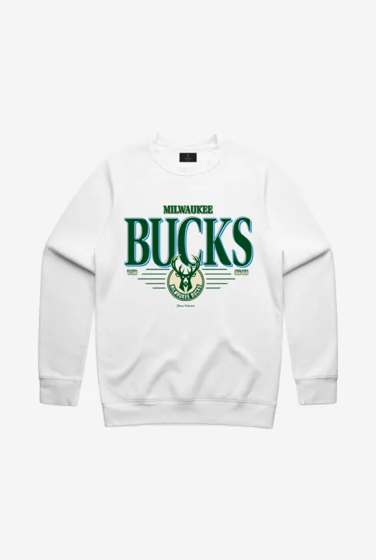 Milwaukee Bucks  Signature Crewneck - White sold by Peace-Collective