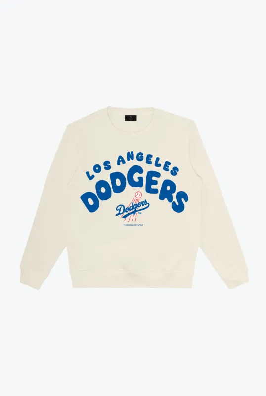 Los Angeles Dodgers Bubble Crewneck - Ivory sold by Peace-Collective