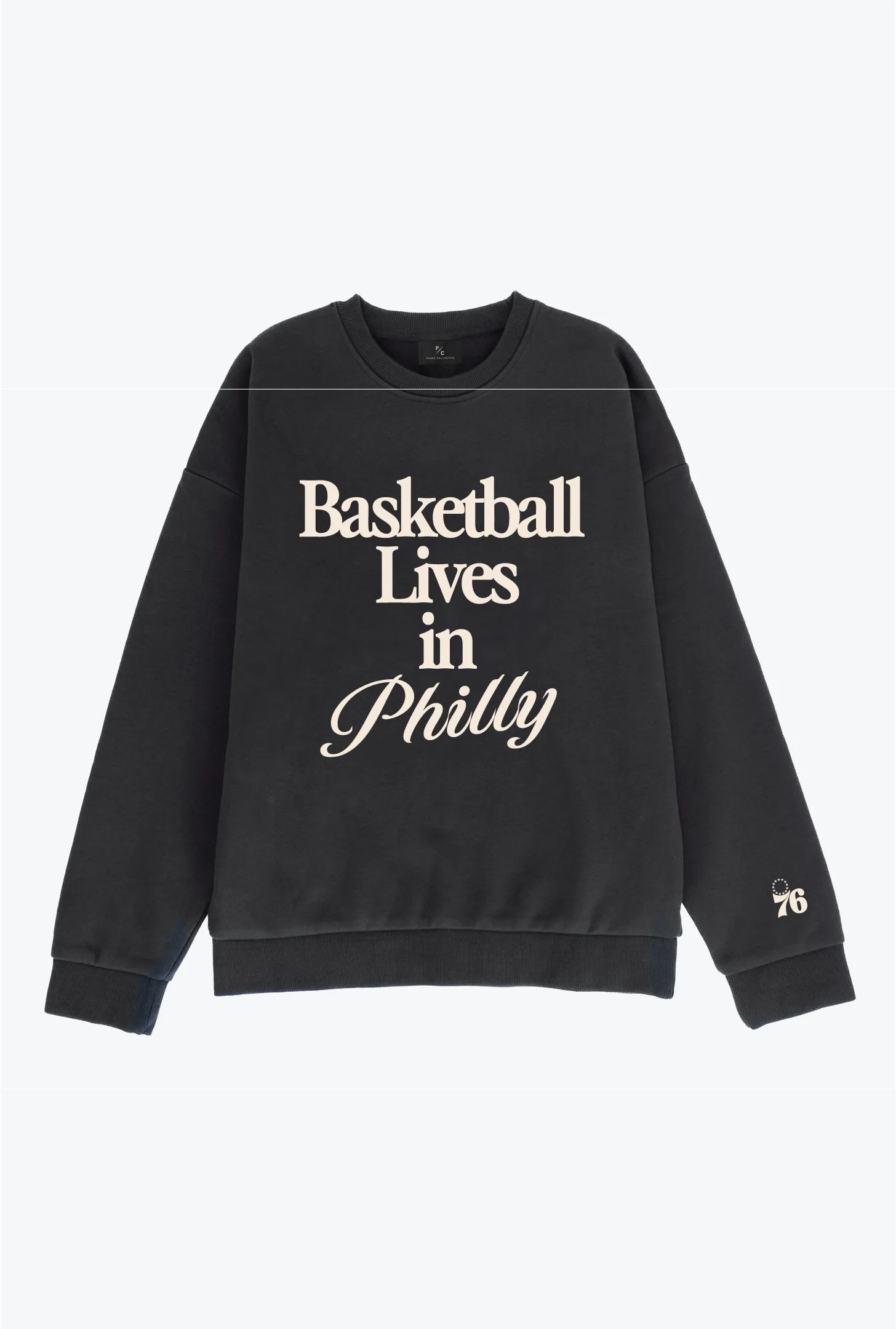 Basketball Lives in Philly SuperHeavy™️ Crewneck - Off Black sold by Peace-Collective