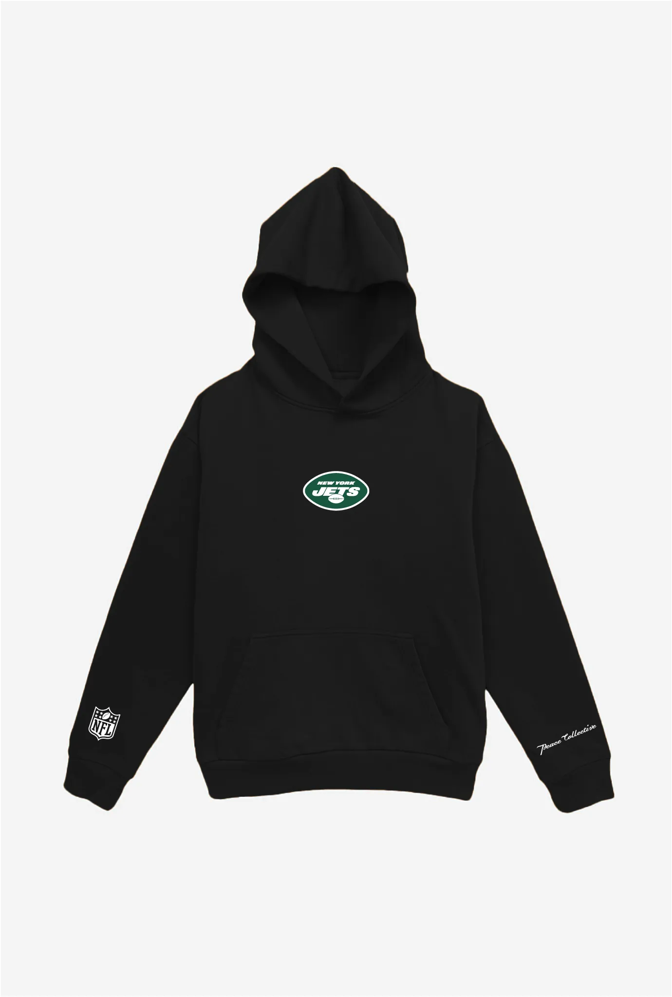 New York Jets Logo Heavyweight Hoodie - Black sold by Peace-Collective