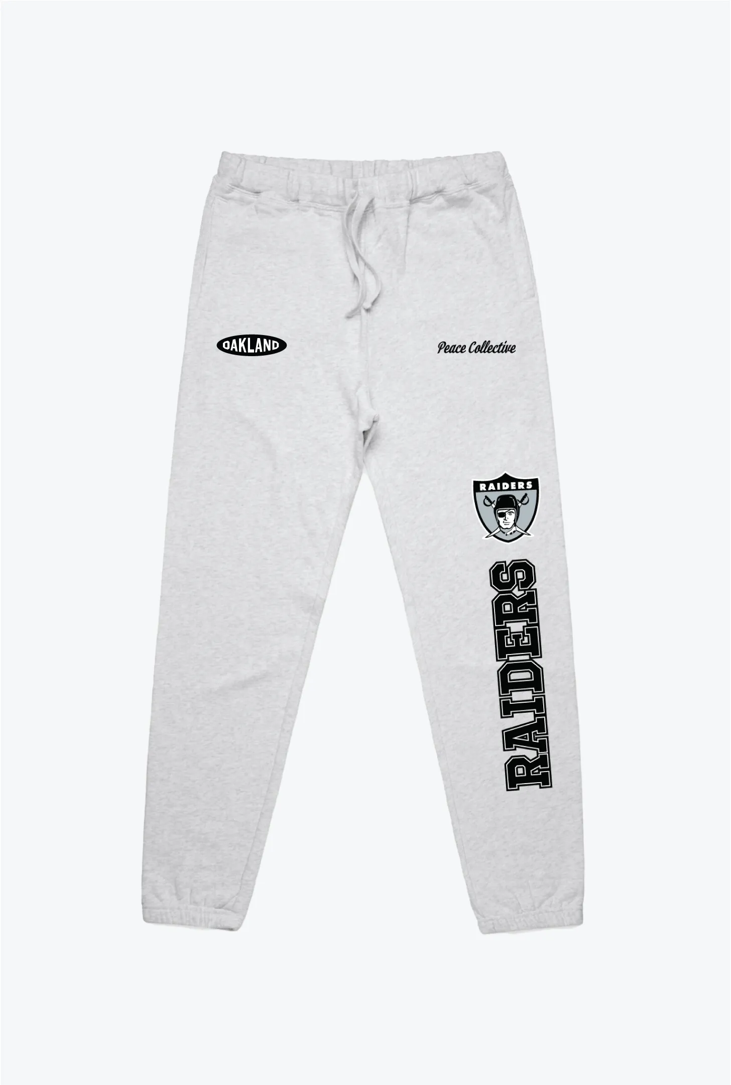 Oakland Raiders Washed Graphic Joggers - Ash sold by Peace-Collective