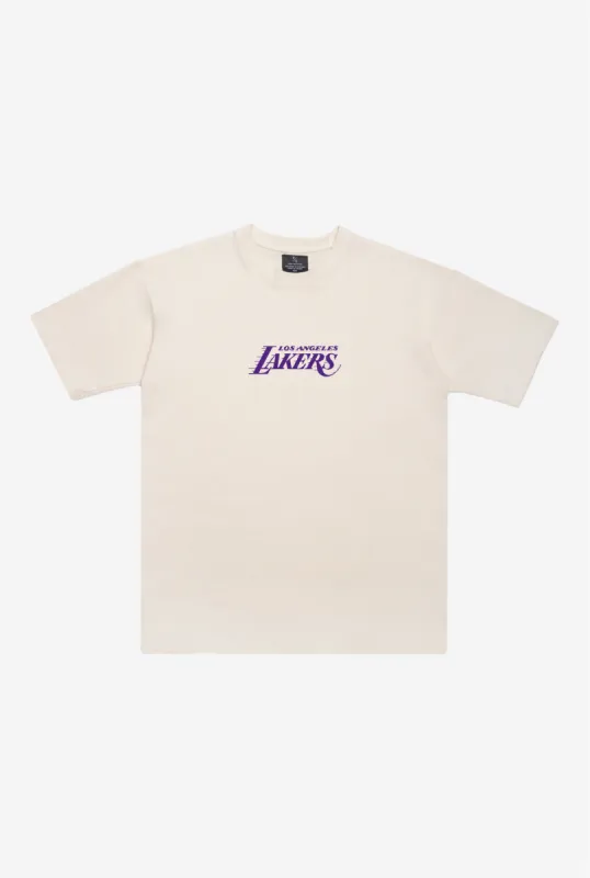 Los Angeles Lakers Heavyweight T-Shirt - Natural sold by Peace-Collective