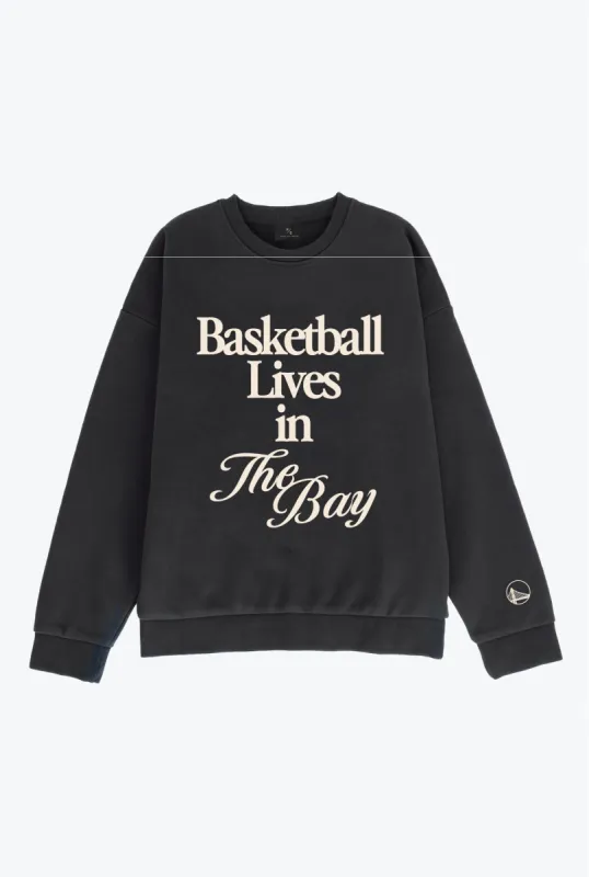 Basketball Lives in The Bay SuperHeavy™️ Crewneck - Off Black sold by Peace-Collective