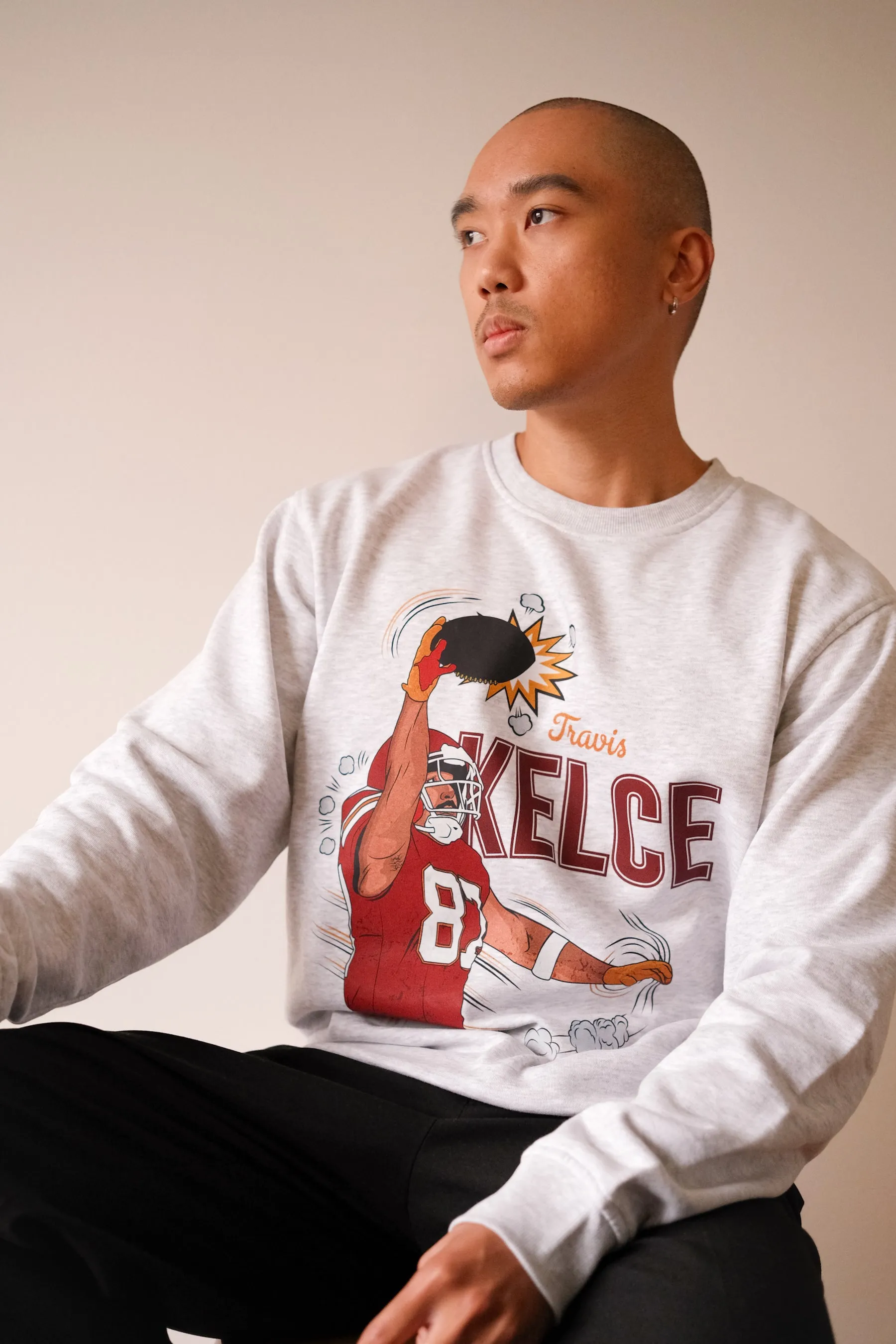 Travis Kelce Crewneck - Ash sold by Peace-Collective product image thumbnail 5