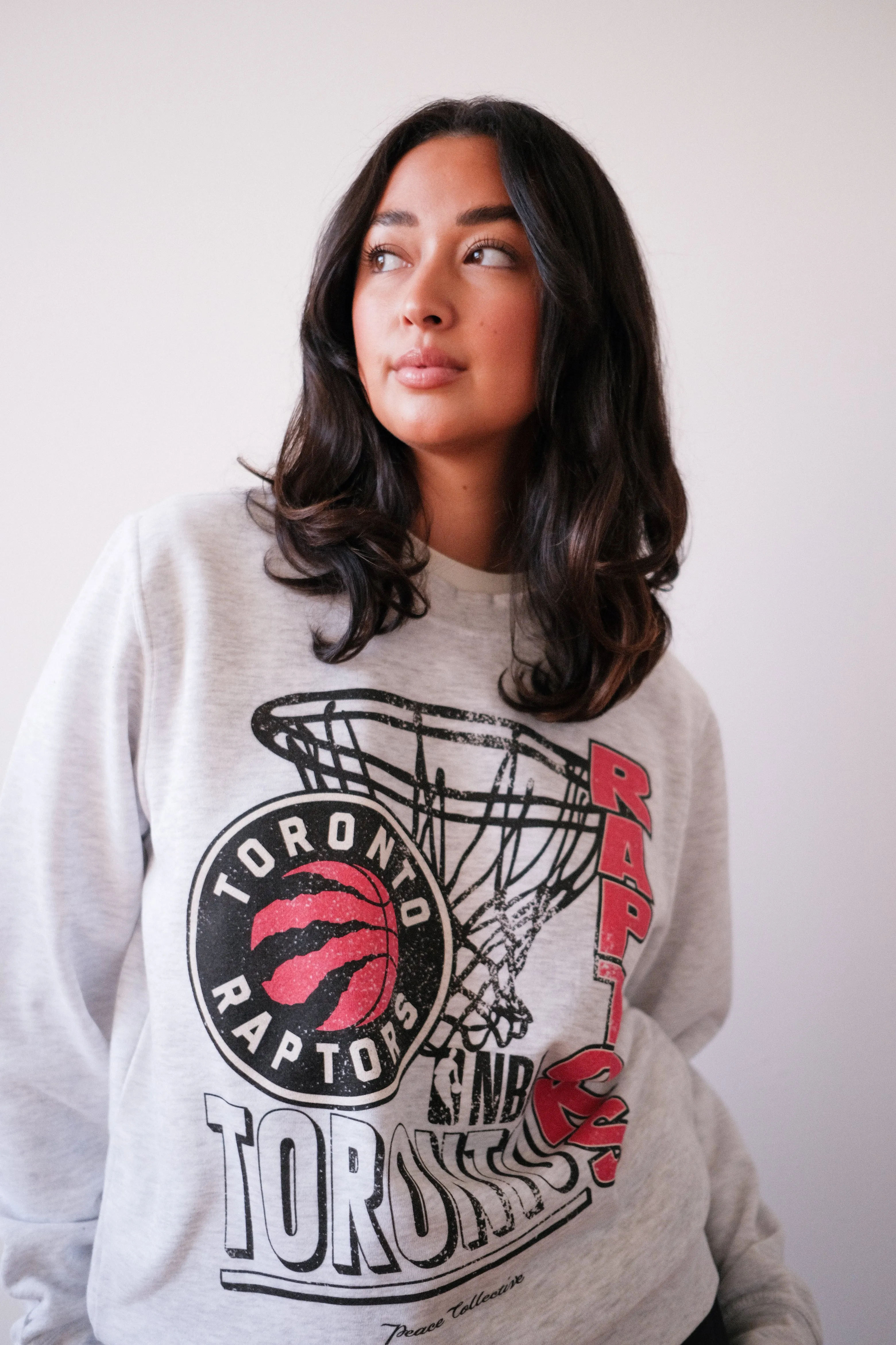 Toronto Raptors Basketball Net Crewneck - Ash sold by Peace-Collective product image thumbnail 3