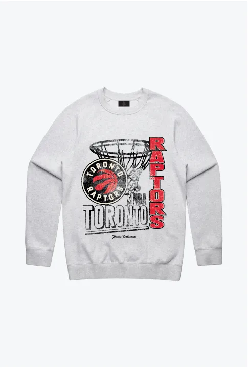 Toronto Raptors Basketball Net Crewneck - Ash sold by Peace-Collective