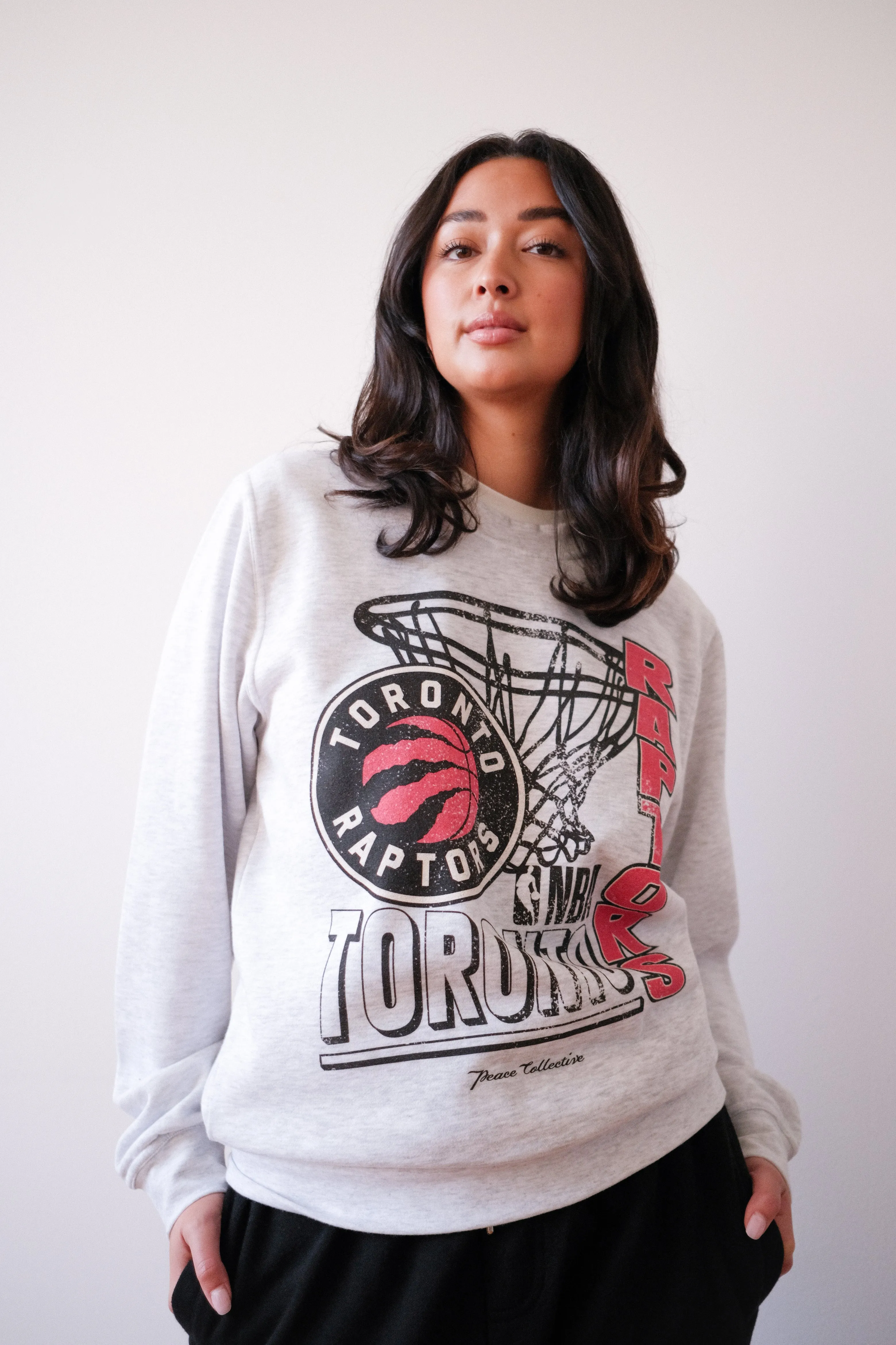 Toronto Raptors Basketball Net Crewneck - Ash sold by Peace-Collective product image thumbnail 4