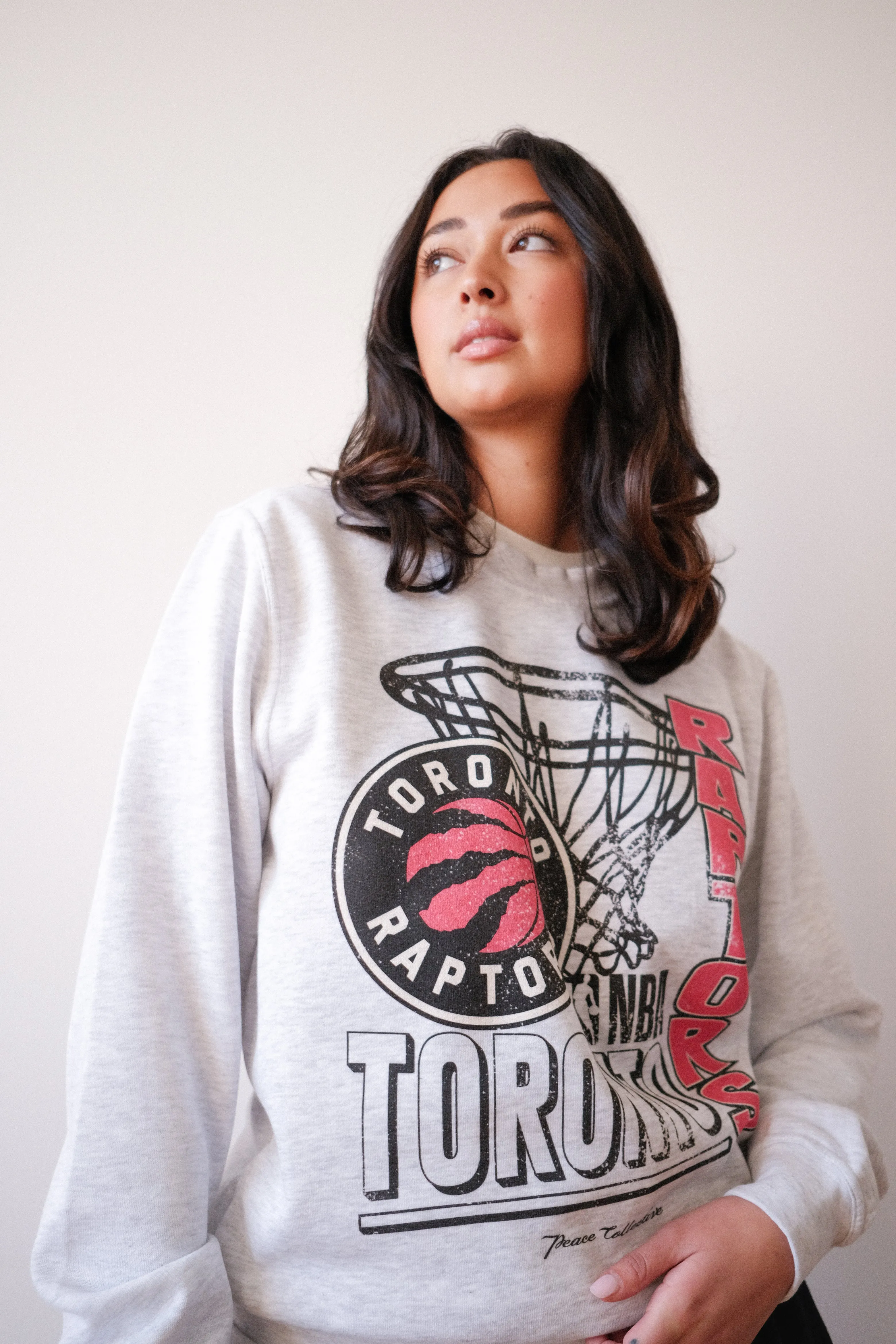 Toronto Raptors Basketball Net Crewneck - Ash sold by Peace-Collective product image thumbnail 5