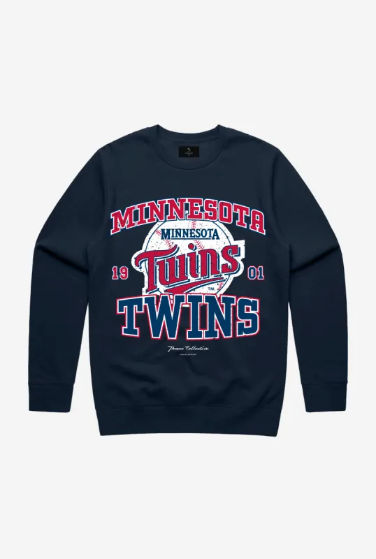 Minnesota Twins Vintage Washed Crewneck - Navy sold by Peace-Collective