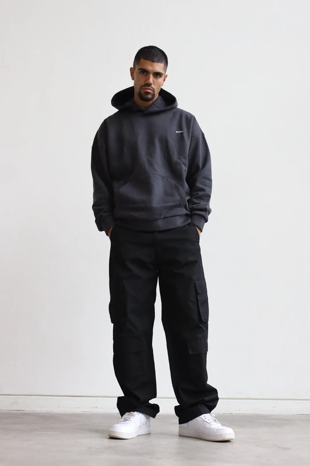 Peace Basics Heavyweight Hoodie - Black sold by Peace-Collective product image thumbnail 3