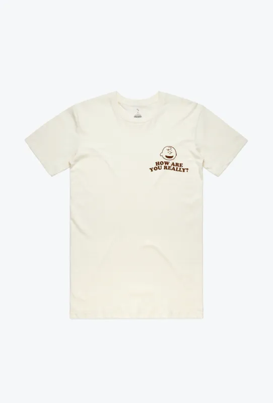 P/C x Peanuts How Are You Really? T-Shirt - Ivory sold by Peace-Collective