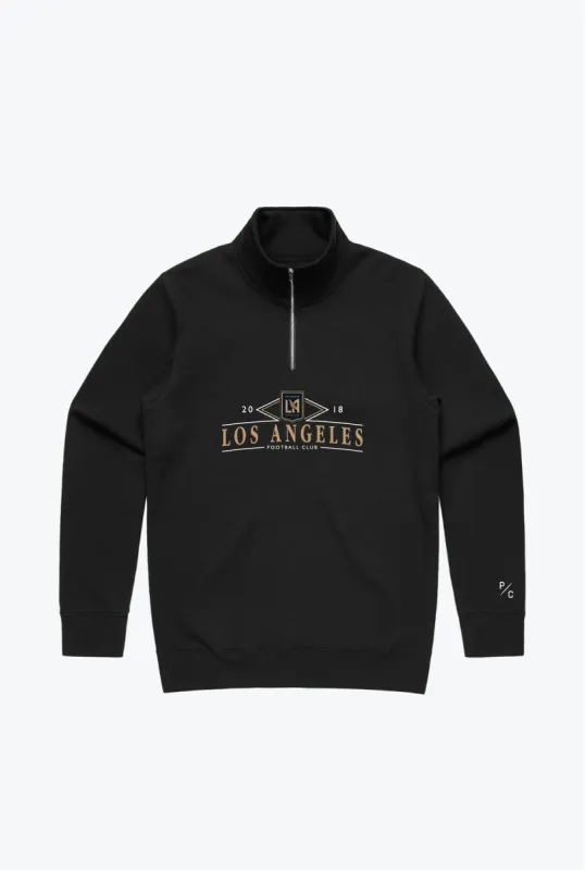 Los Angeles FC Vintage Quarter Zip - Black sold by Peace-Collective