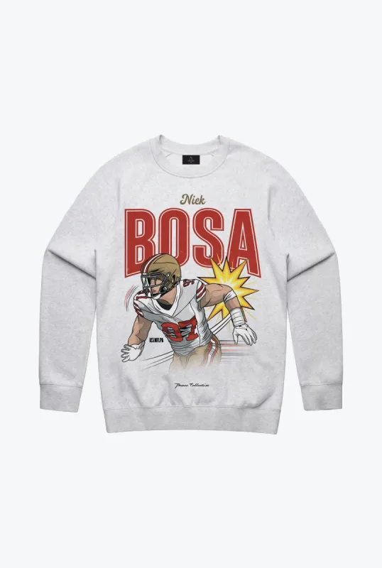 Nick Bosa Crewneck - Ash sold by Peace-Collective