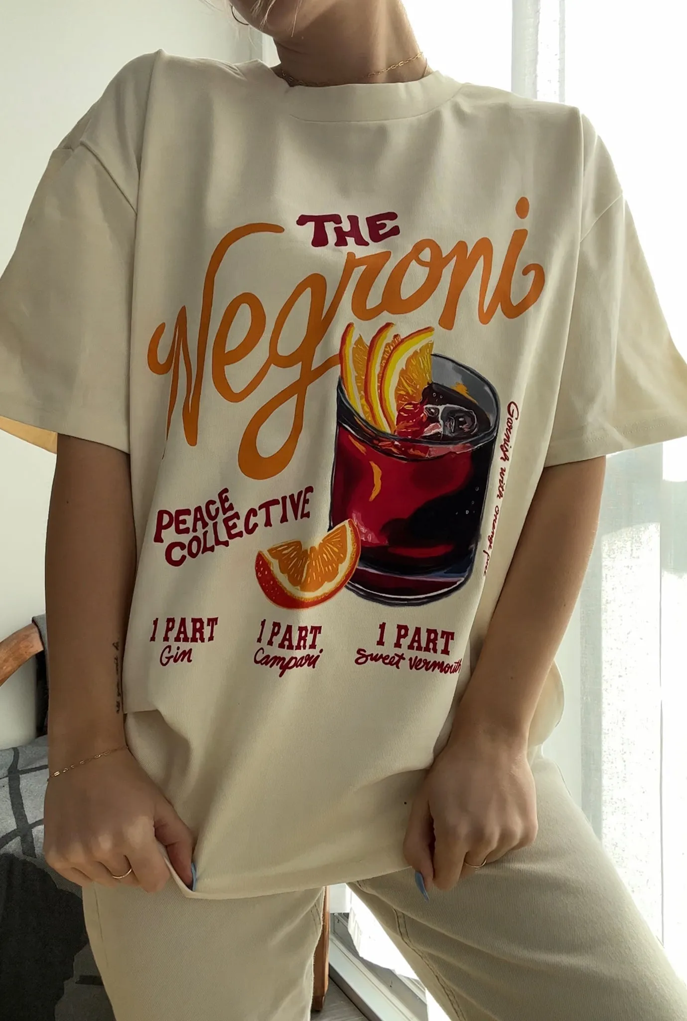 The Negroni Premium T-Shirt - Natural sold by Peace-Collective product image thumbnail 2