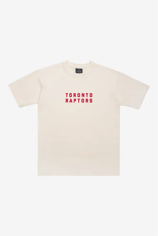 Toronto Raptors Heavyweight T-Shirt - Natural/Red sold by Peace-Collective