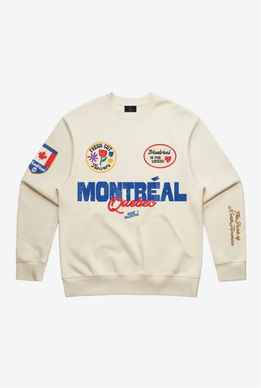 Montreal Quebec Patch Crewneck - Ivory sold by Peace-Collective