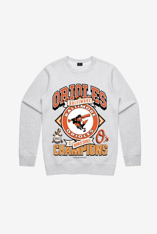 Baltimore Orioles Vintage Cooperstown Collection Crewneck - Ash sold by Peace-Collective