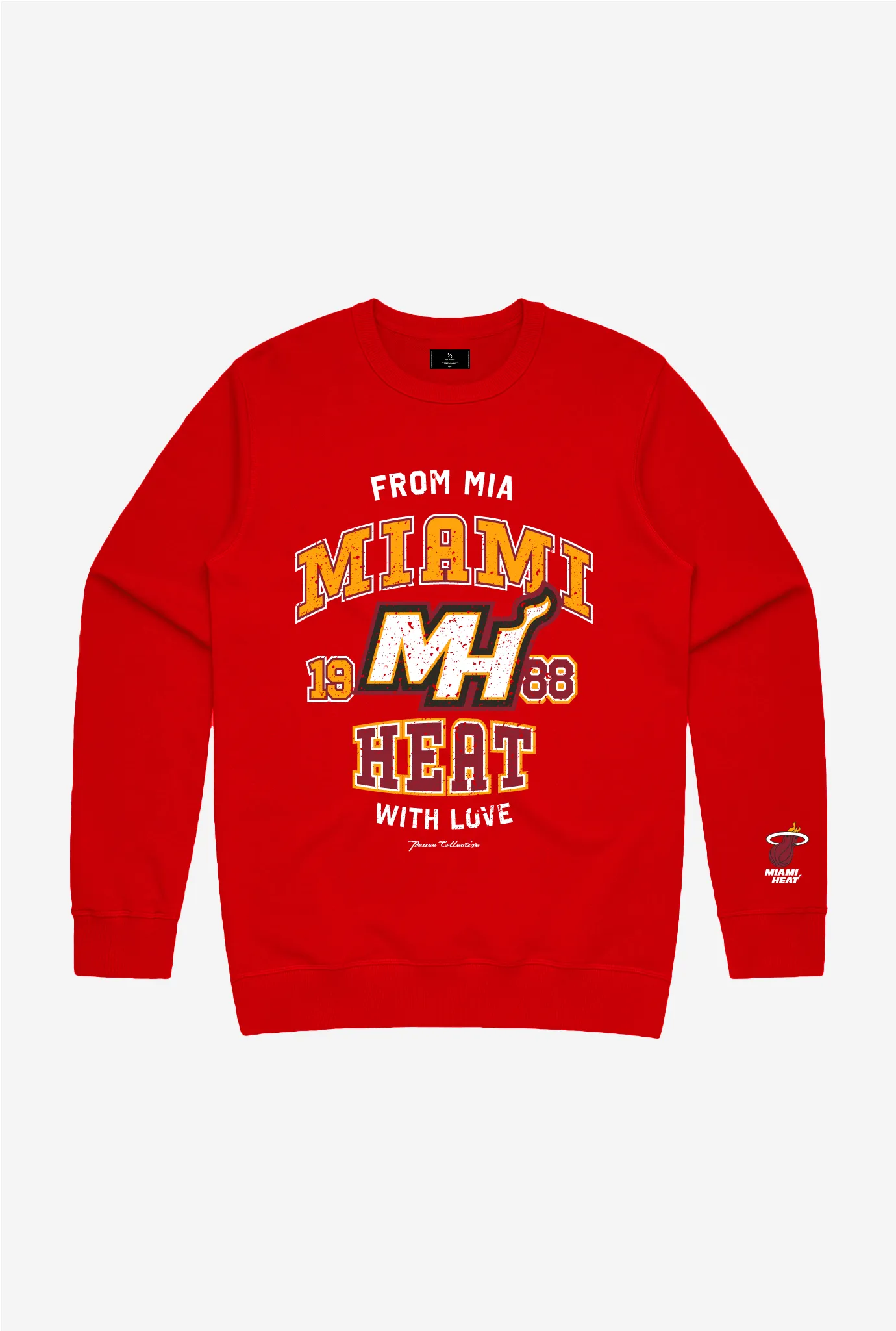 Miami Heat Washed Crewneck - Red sold by Peace-Collective