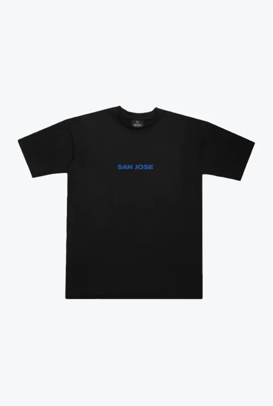 San Jose Earthquakes Essentials Heavyweight T-Shirt - Black sold by Peace-Collective