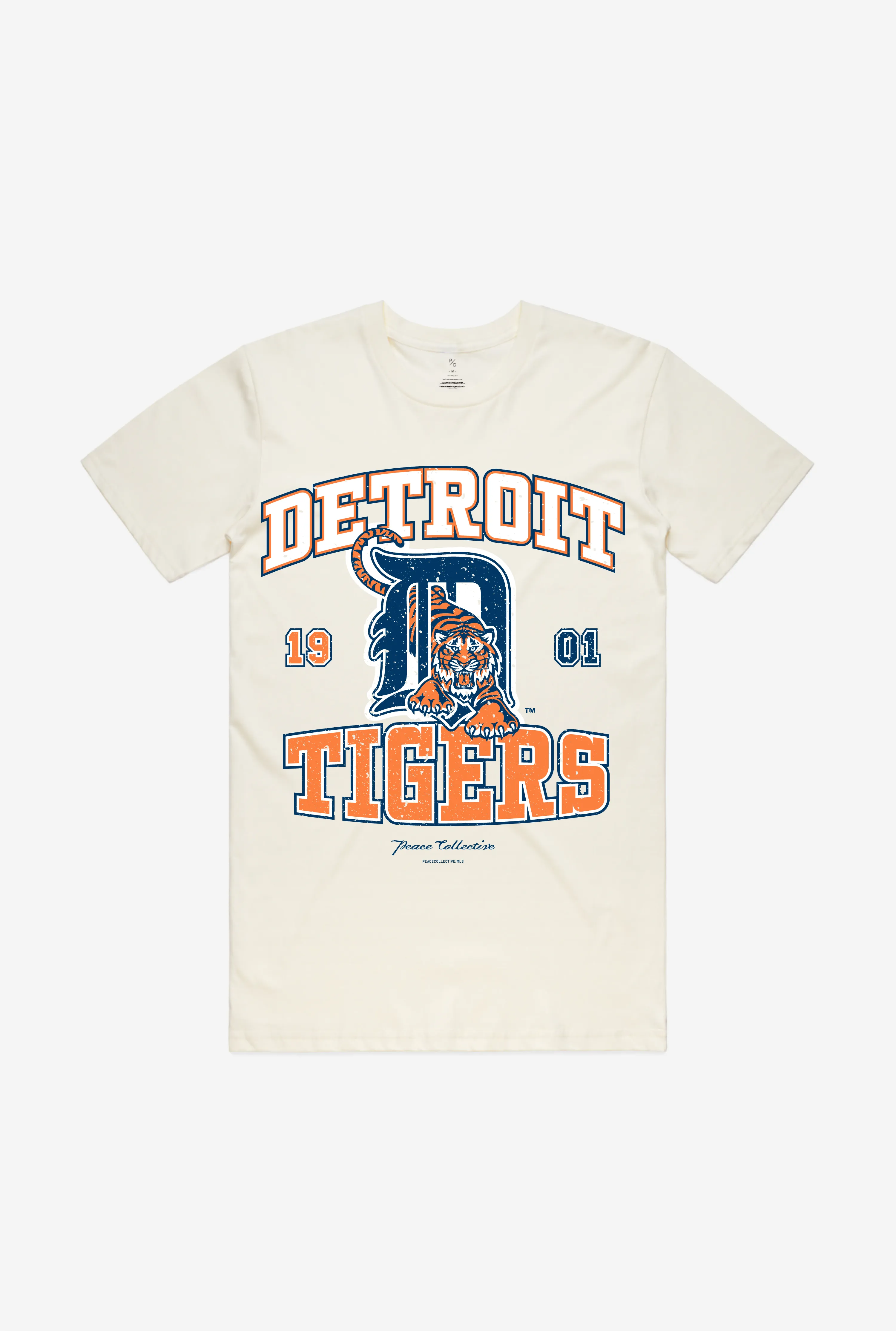 Detroit Tigers Vintage Washed T-Shirt - Ivory sold by Peace-Collective