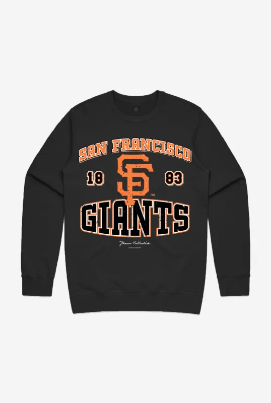 San Francisco Giants Vintage Washed Crewneck - Black sold by Peace-Collective