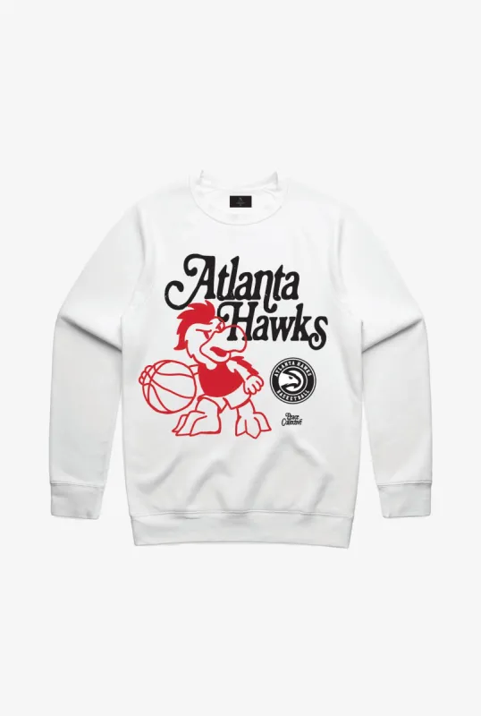 Atlanta Hawks Mascot Crewneck - White sold by Peace-Collective