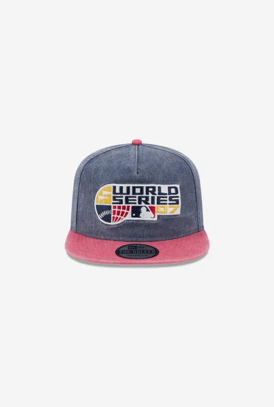 Boston Red Sox World Series '07 Golfer Snapback - Washed Navy/ Red sold by Peace-Collective
