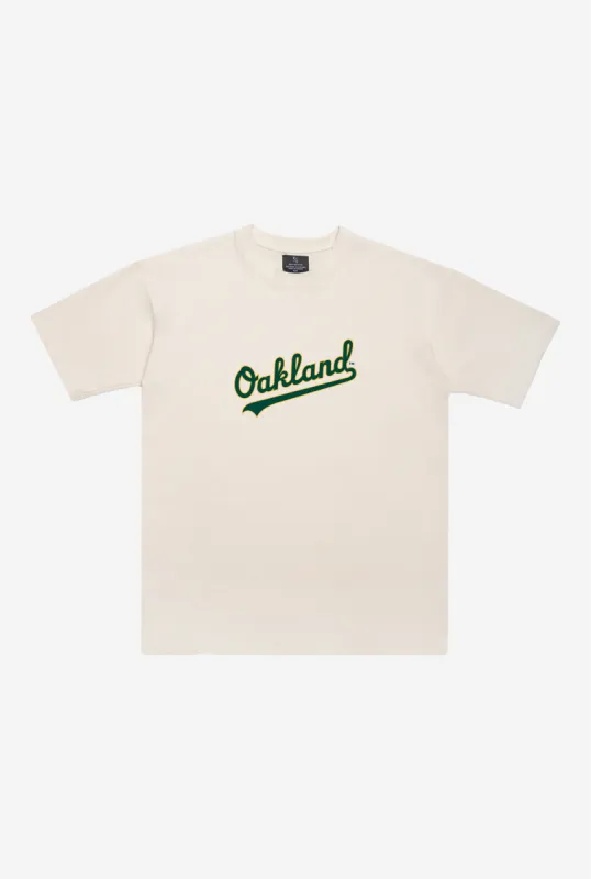 Oakland Athletics Heavyweight T-Shirt - Natural sold by Peace-Collective