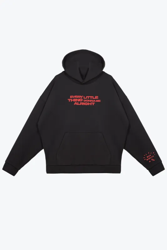 P/C x Bob Marley "Every Little Thing" Heavyweight Hoodie - Black made by Peace-Collective